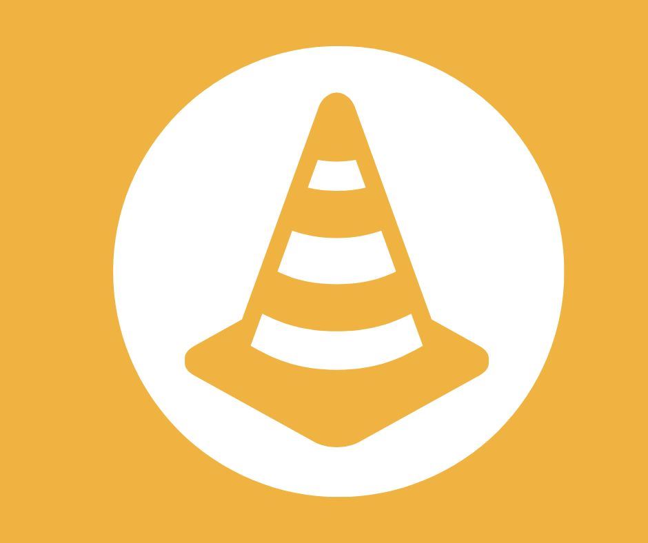 graphic of yellow street cone