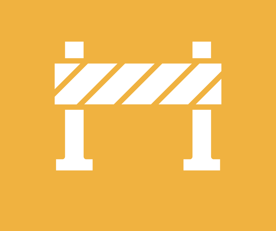 yellow graphic of road construction barrier