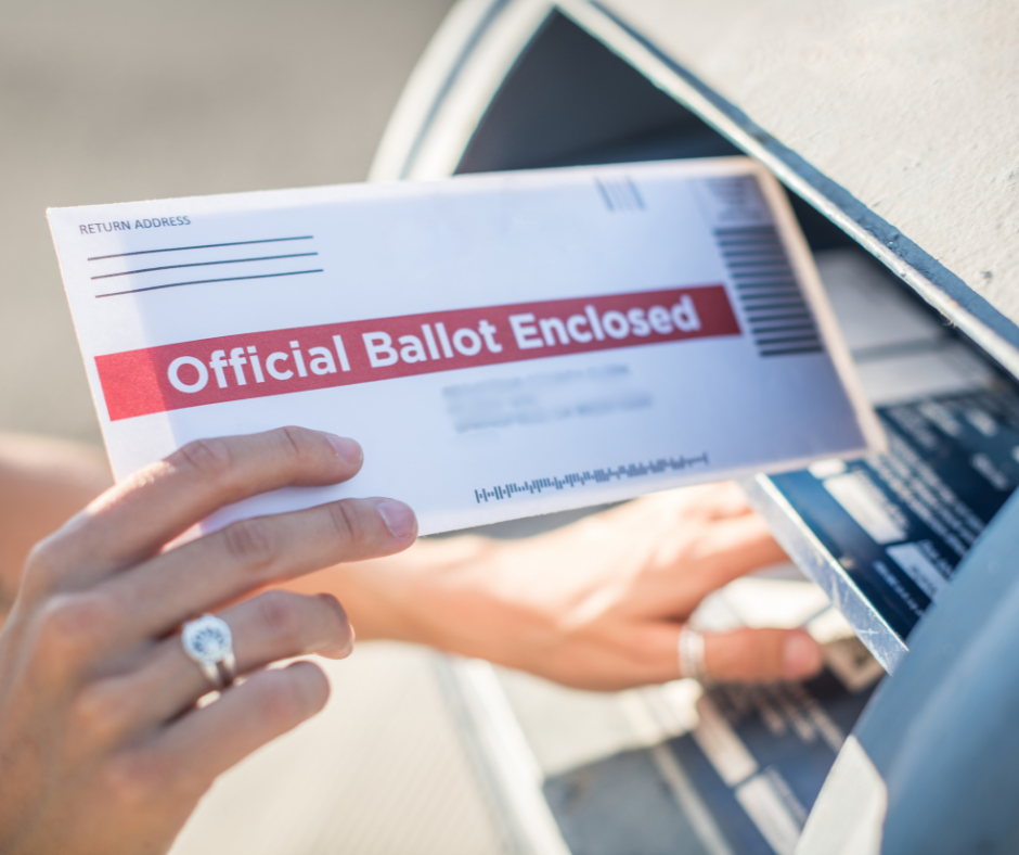 person mailing an absentee ballot envelope