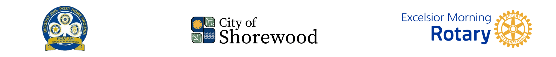 logo images of excelsior legion, excelsior rotary and city of shorewood