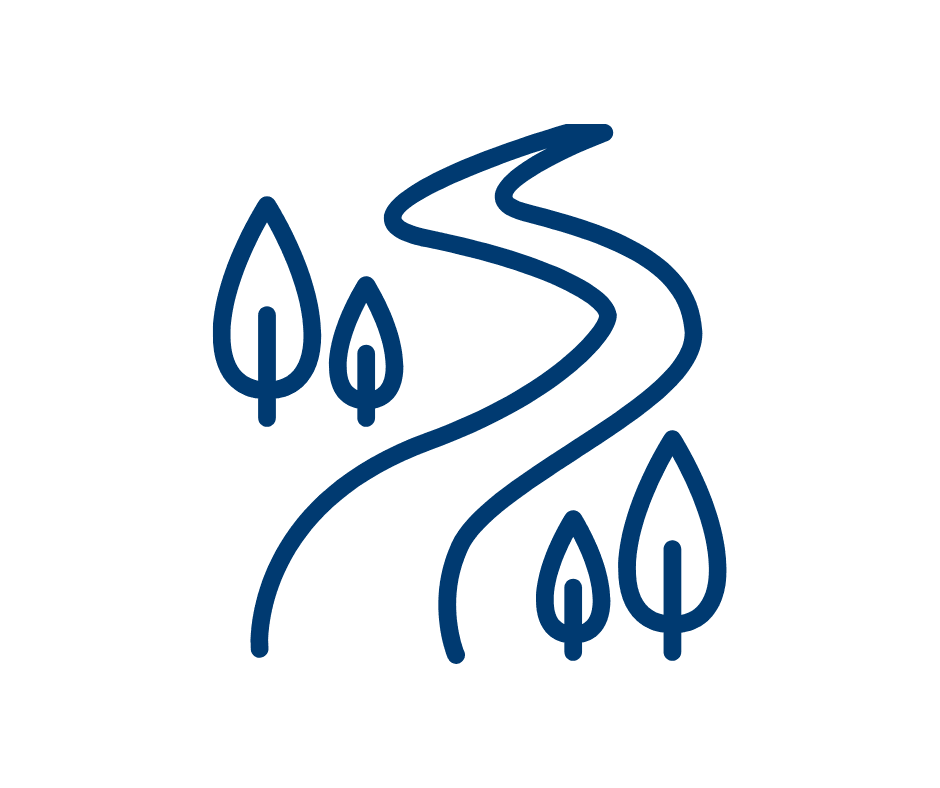 trail with trees icon